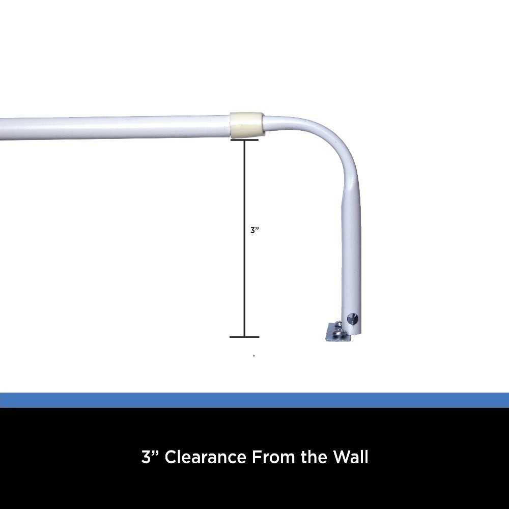 3-Pack White Basic Metal Wrap Around Adjustable Window Curtain Rods 48-86 Inch