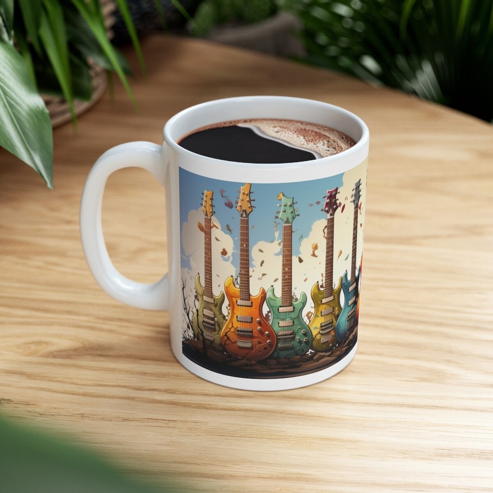 Strings & Sips: The Ultimate Guitar Lover's Mug White Ceramic Mug 11oz