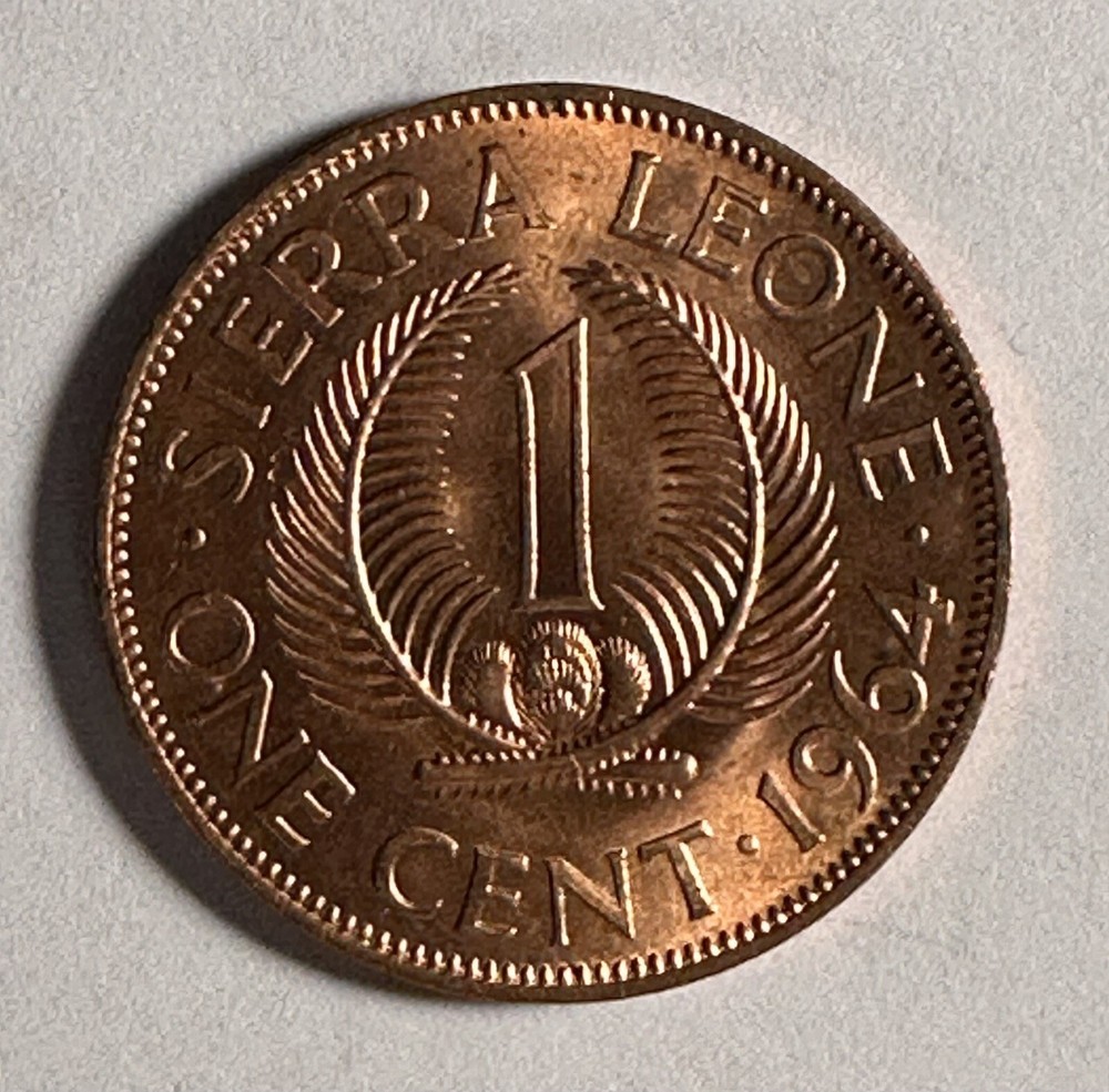 SIERRA LEONE One Cent 1964 UNC - Beautiful Luster