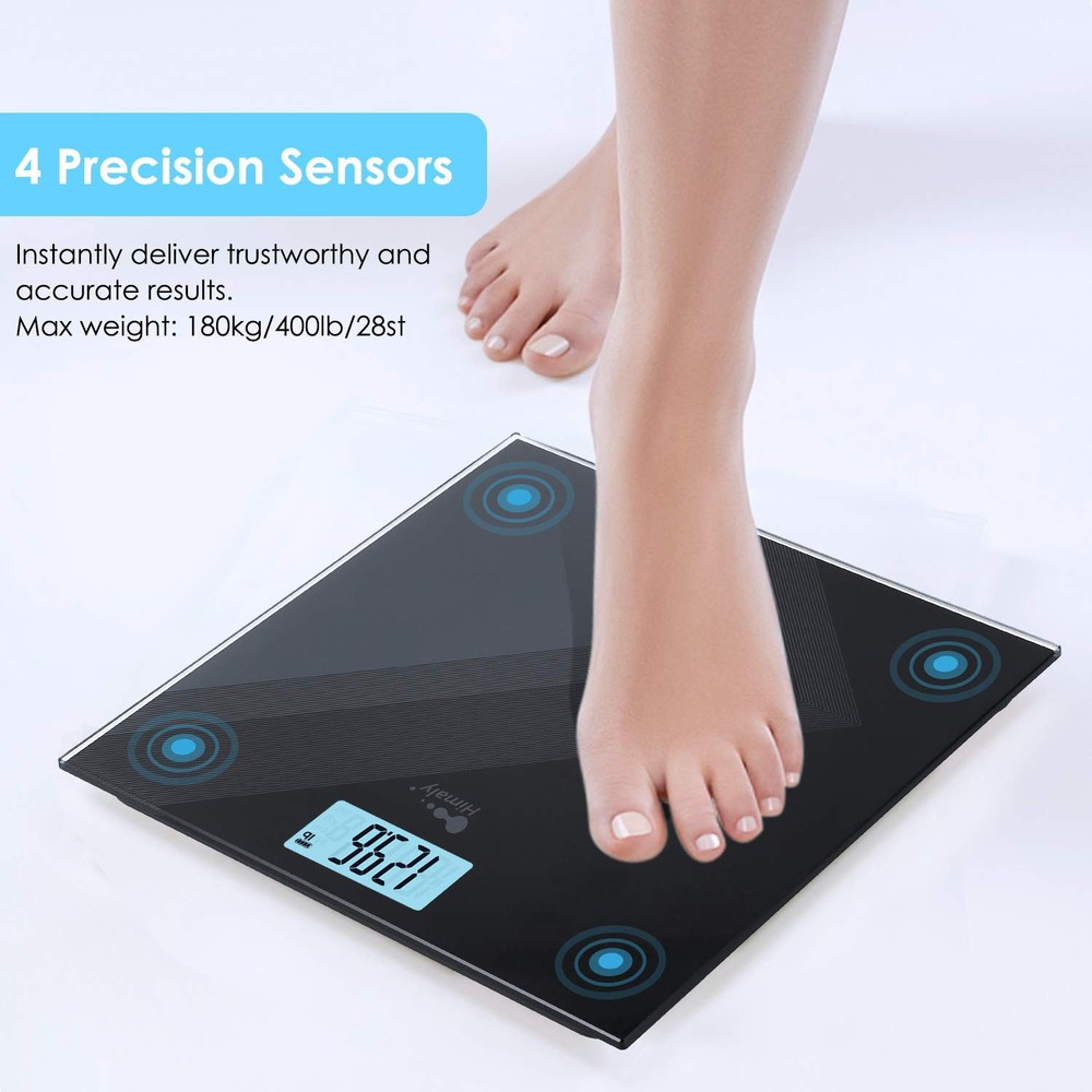 Digital Body Weight Scale, USB Rechargeable Bathroom Scale with Step-On Techn...