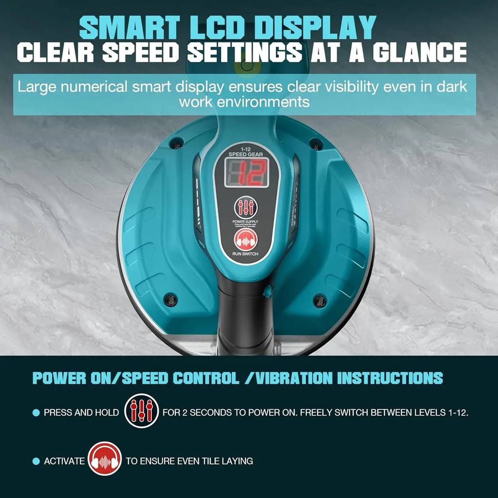 Tile Vibration Tool Cordless Tile Vibrator Leveling Machine 160mm Large Suction