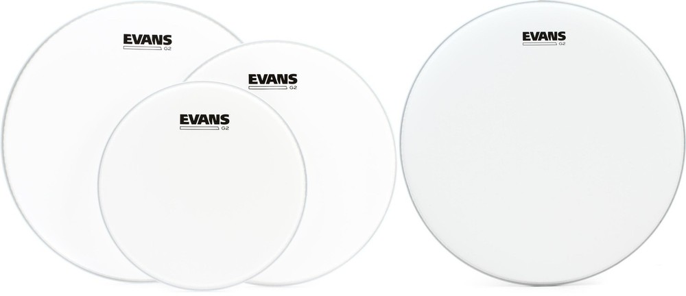 Evans G2 Coated 3-piece Tom Pack - 10/12/14 inch + Evans B16G2 Value Bundle
