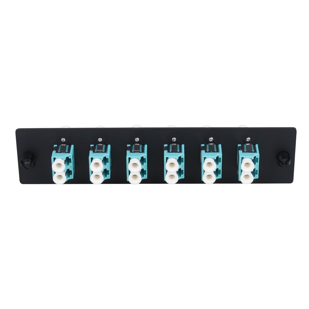 12 Fibers LC To LC OM3 Duplex MultiMode Patch Panel 6 PCS UPC Coupler Jack