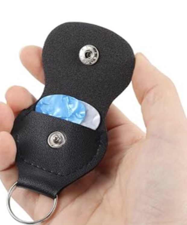 Black Leather Keychain Pick Holder - FREE SHIPPING!