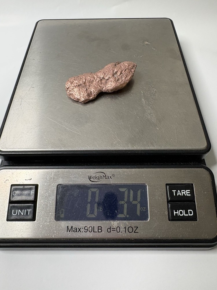 Pure Native Michigan Solid Copper Nugget Specimen Keweenaw Peninsula Mineral