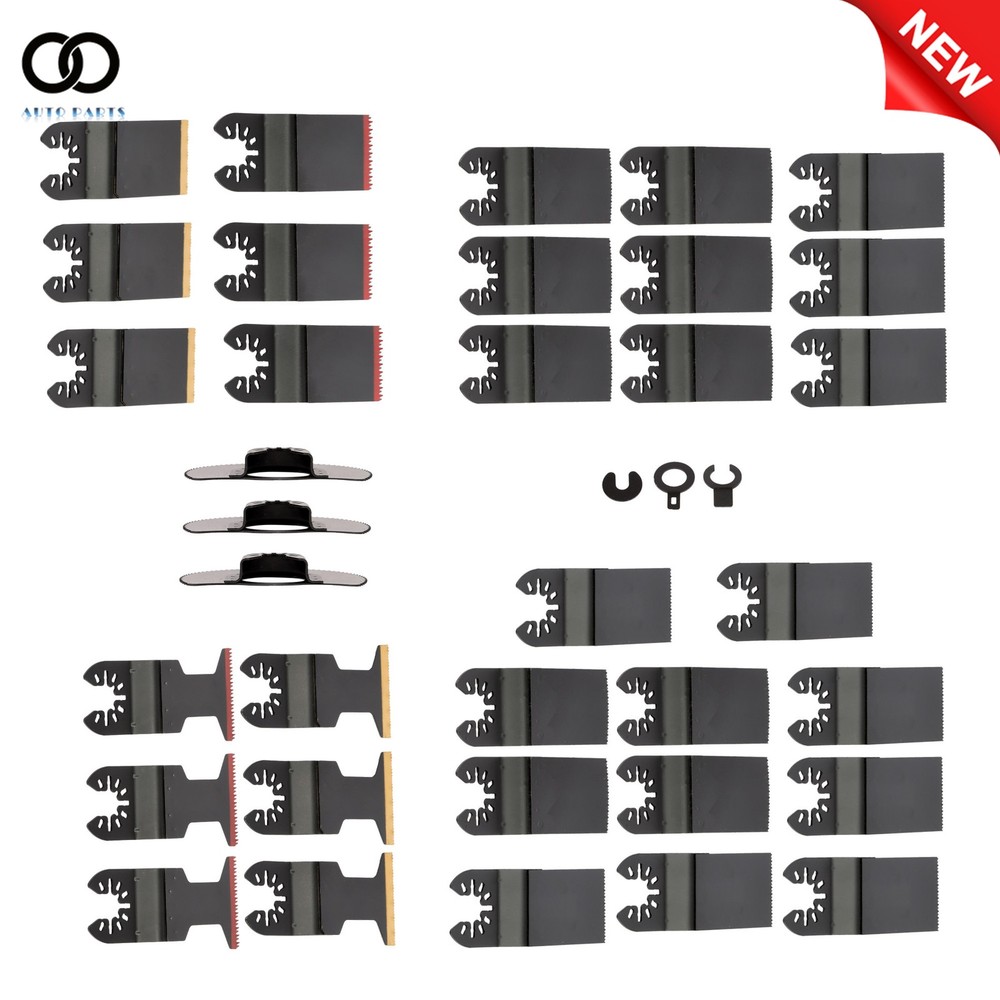 35PCS 7 Types Multitool Blades Titanium Oscillating Tool Quick Saw Blades