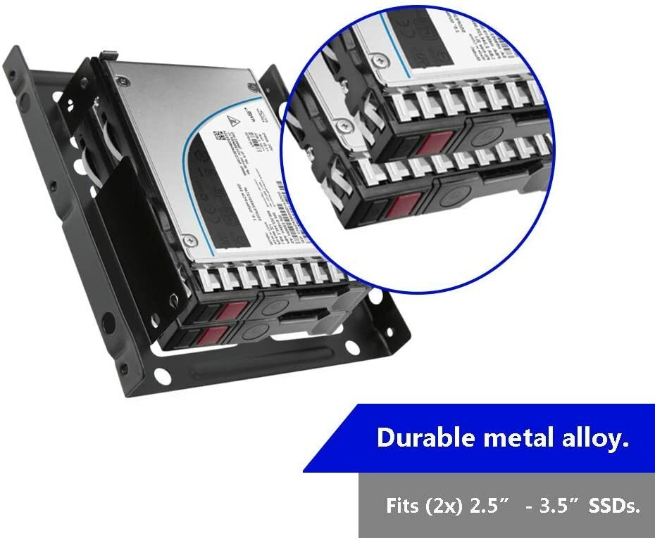 Double SSD Mount Bracket Dock Kit with Eight Screws for PC Desktop