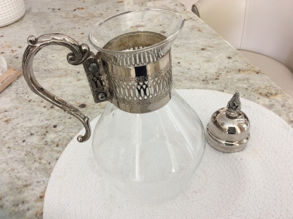 Moroccan style glass pitcher