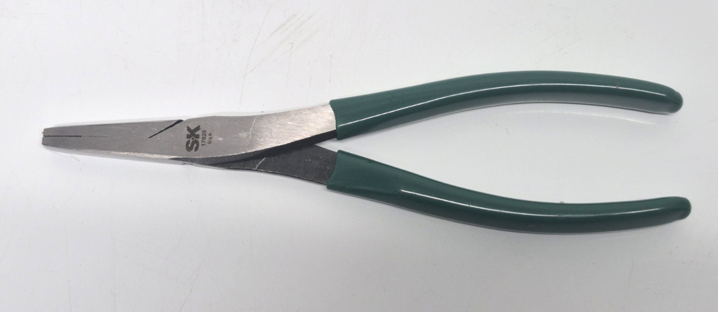 SK Tools Duckbill Pliers W/Serrated Jaw, 8" (17828) Made In USA