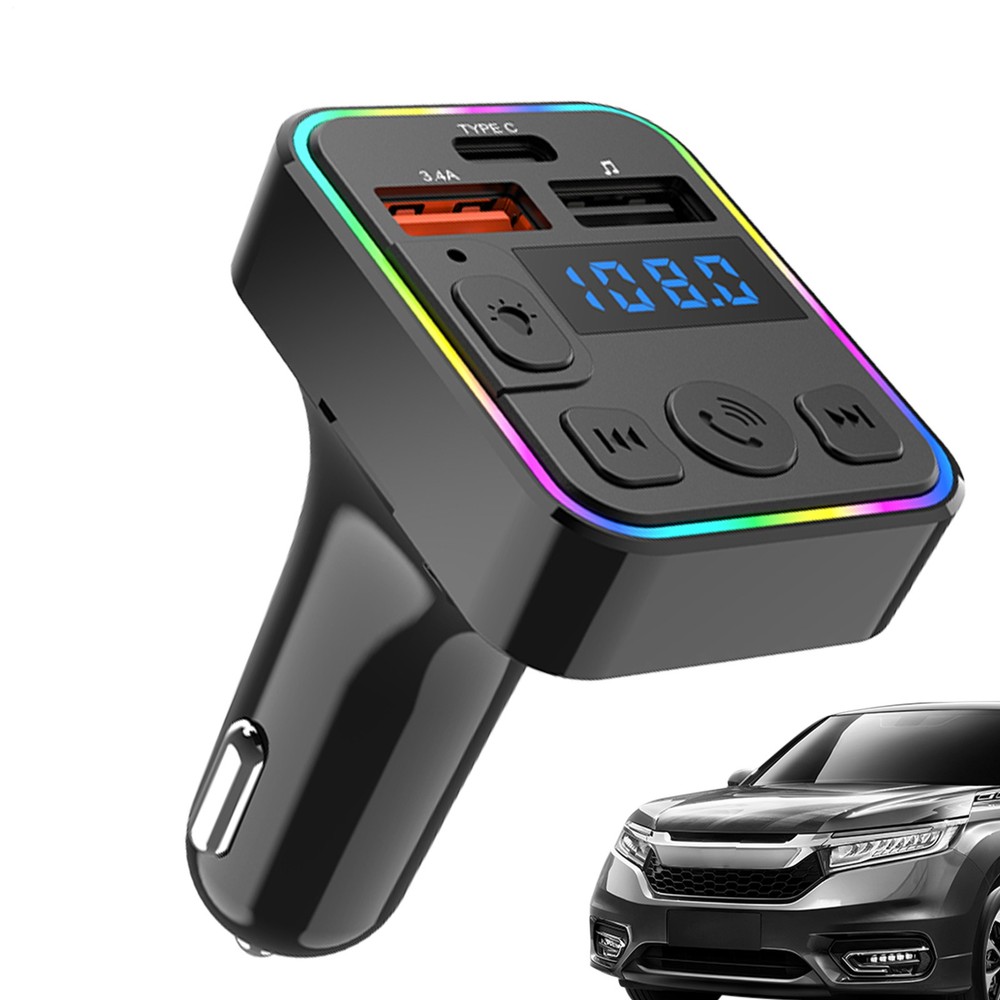 Car Music Adapter MP3 Wireless Transmitter Double USB With Type-C Port