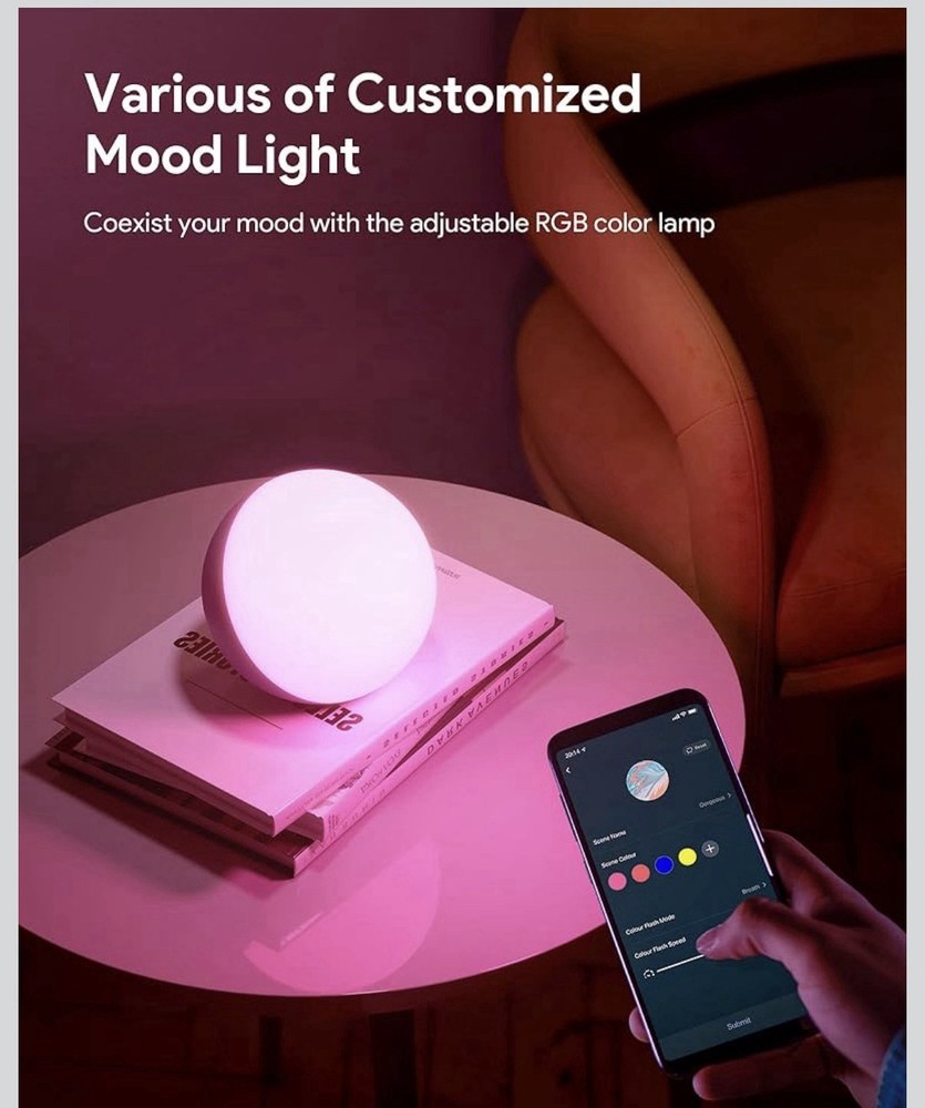 Smart RGB LED Night Light Alexa Google Home Compatible Touch App ControlDimmable