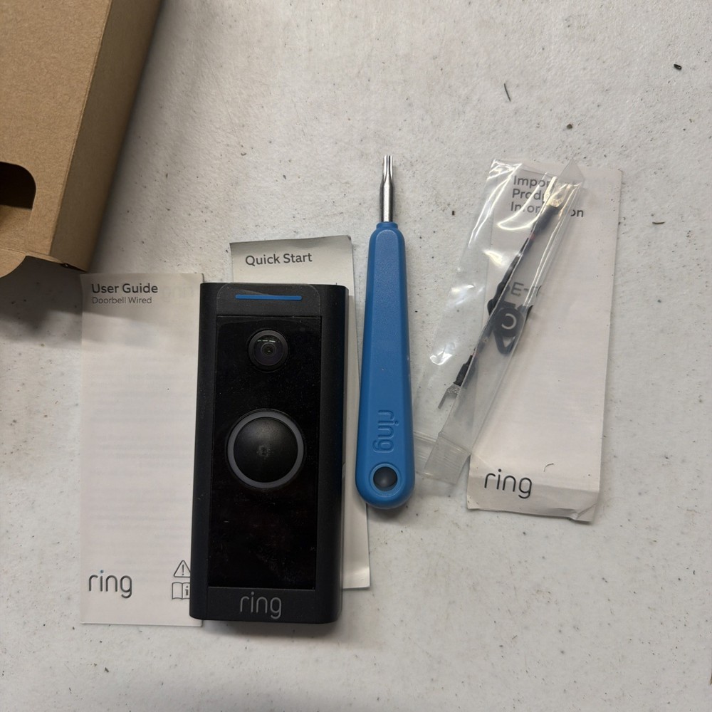 Bundle Ring Wired Doorbell Camera & Ring Doorbell Chime - Ready For Setup