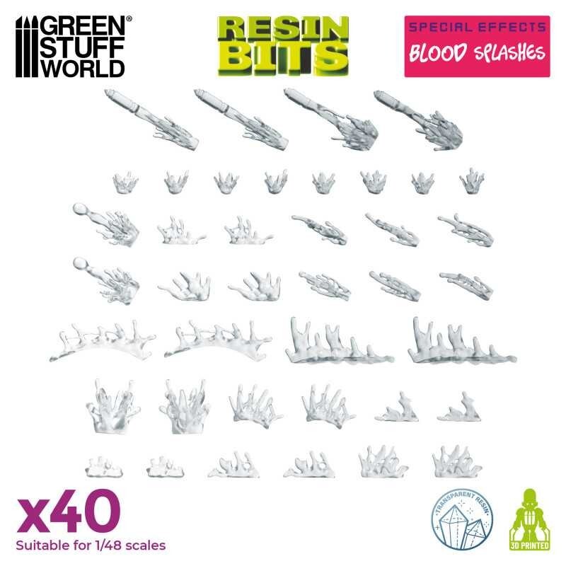 3D printed set: Blood Splashes Effect - Ammo  Wargames blood effects
