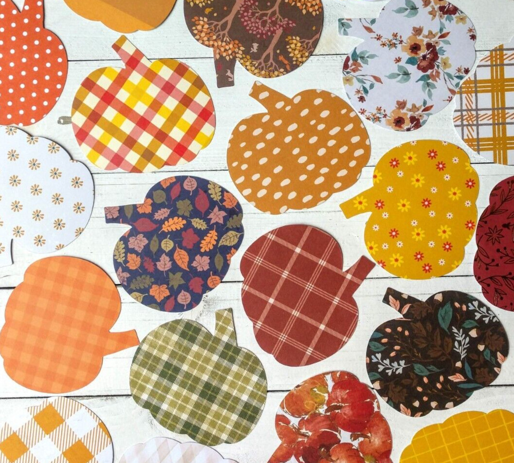 Fall Patterned Pumpkin Die Cuts for Bulletin Boards, Crafts & More, 10 Pcs