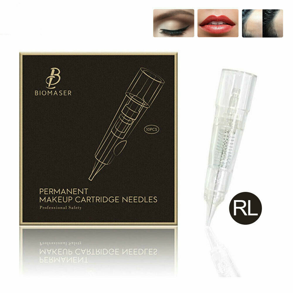 10Pcs 1R/RL Microblading Cartridge Needles For Biomaser Permanent Makeup Machine