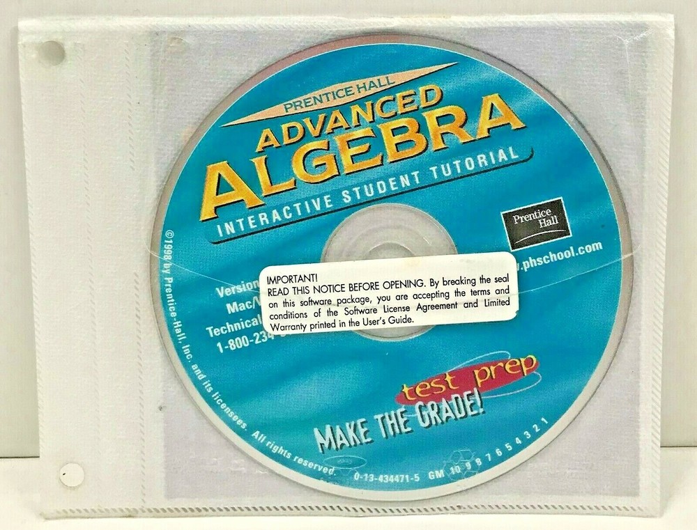 Prentice Hall Advanced Algebra Interactive Student Tutorial Version 1.1 CD-ROM