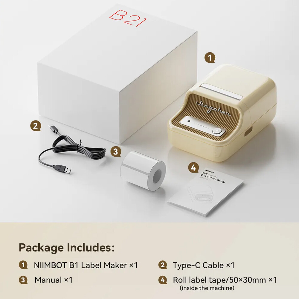 NIIMBOT B21 Label Maker Machine with Tapes Portable Bluetooth Thermal Printer