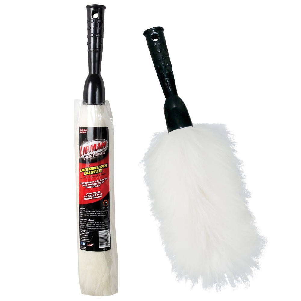 Libman Threaded Handle Duster,Natural Lambs Wool,Standard Extension Wand Dusting