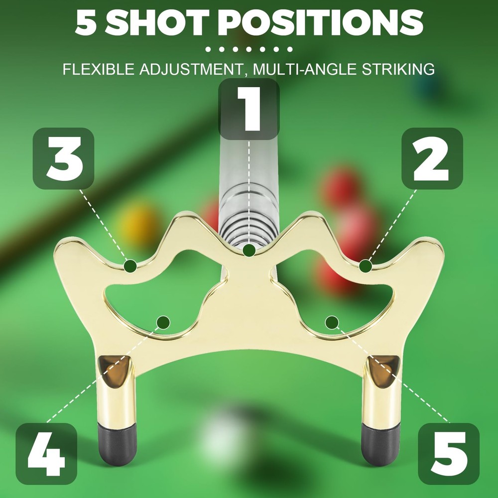 Retractable Pool Cue Bridge Stick w/ Brass Head