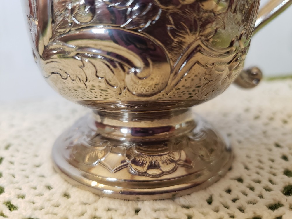 Corbell And Co. Repousse Silverplate Cup Detailed Very Heavy Excellent Condition