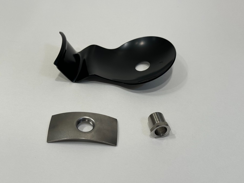 SUN SUPER TACH STEERING COLUMN CUP BRACKET, INSIDE NUT & ATTACHING CHROMED PLATE