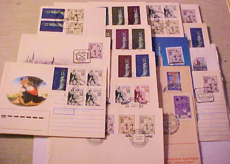 LATVIA  PICTORIAL  CANCELS 16 DIFF.