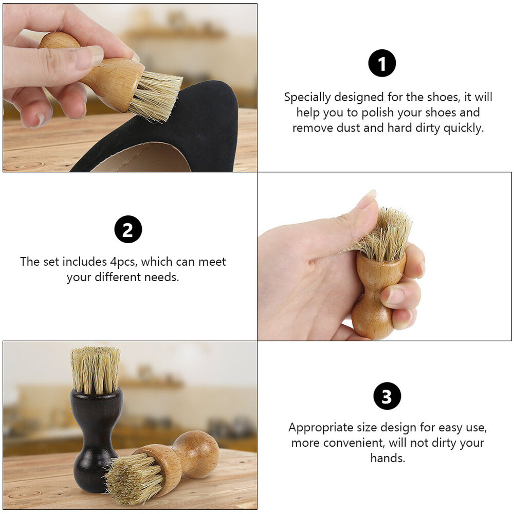 4PCS Practical Shoes Brush Boot Polish Applicator Boot Applicator Brush