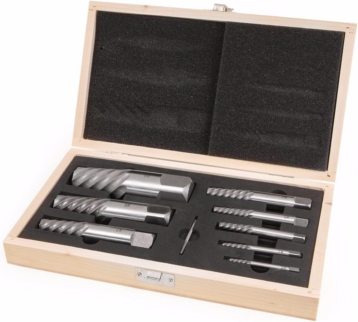 9PC Jumbo Screw Extractor Set | Spiral Fluted Broken Bolt Remover Manual Drive