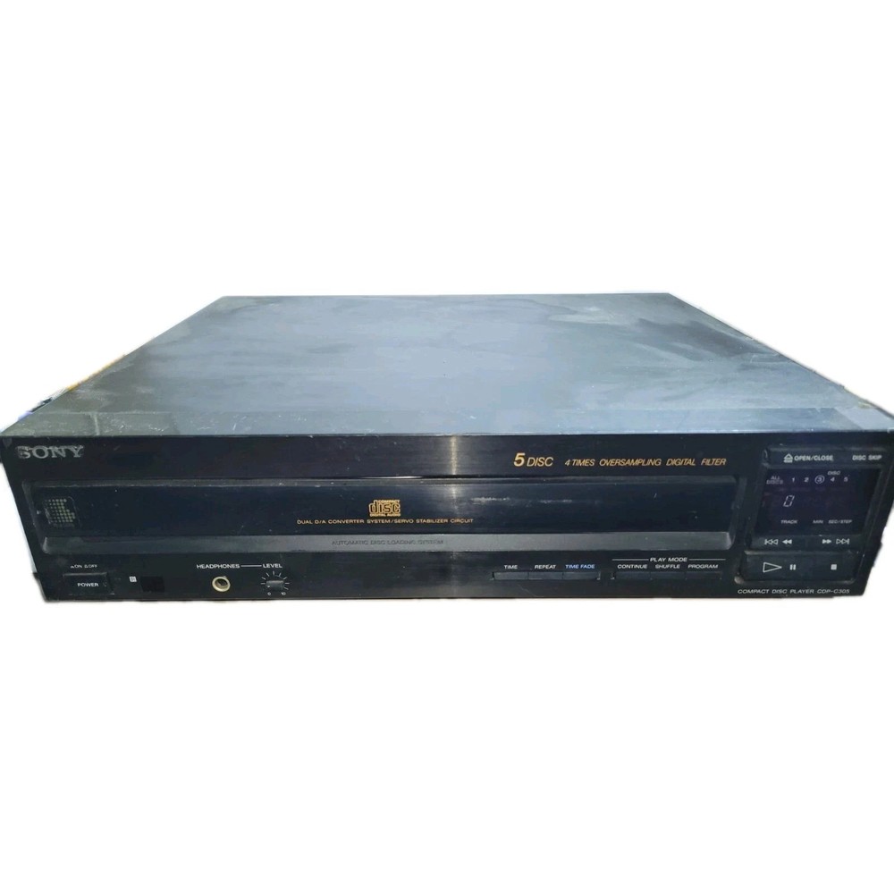Sony CDP-C205 5 Disk Carousel CD Changer Working No Remote