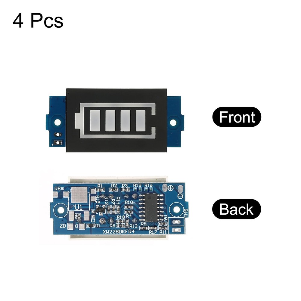 4Pcs Battery Indicator Display Capacity 2S 8.4V LED Display Blue Battery Char...