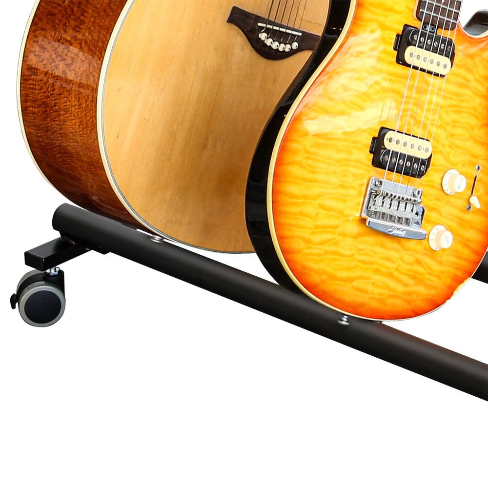 7 Guitar Stand Rack With Wheels Folding Design Multi Guitar Rack Rolling Stand