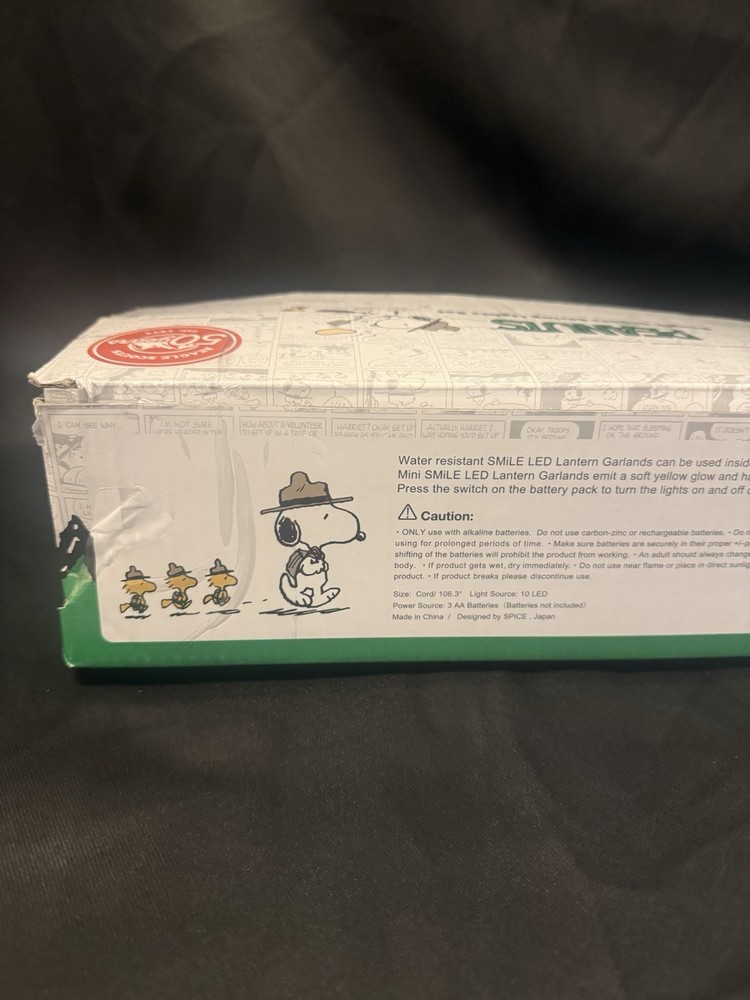 Peanuts Snoopy Beagle Scouts Mini Lantern 10-piece String Light Set New Tested