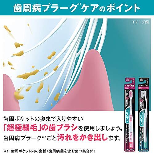 LION Systema Toothbrush Super Compact 4 Row Regular Set 6 + ex Toothpaste F/S