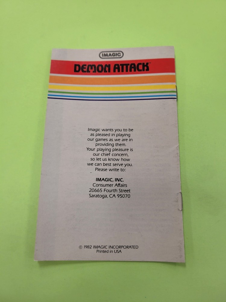 demon attack Atari 2600 manual