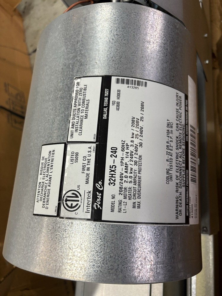New Horizontal Recessed Hydronic Air Handler