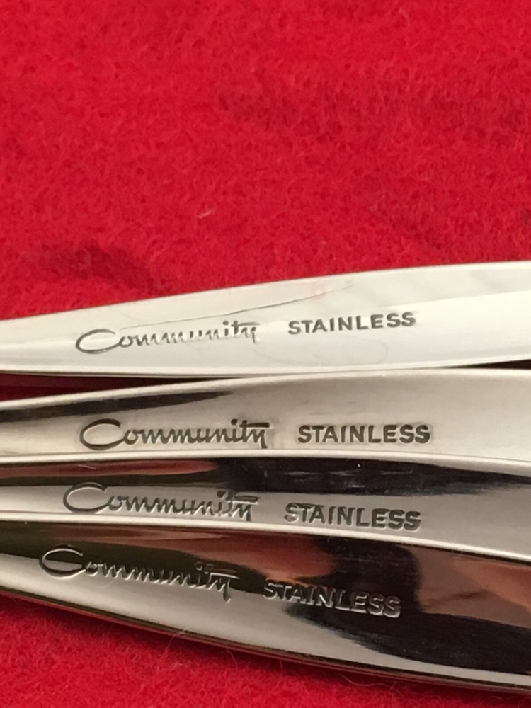 Oneida Community Venetia Stainless 4- Teaspoons Flatware