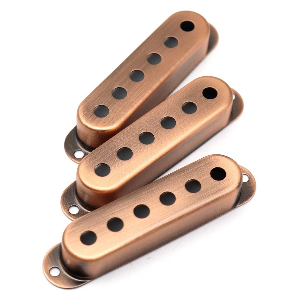 Electric Guitar SSS Pickup Cover,Knobs,Switch Tip Set Red Copper For FD ST SQ
