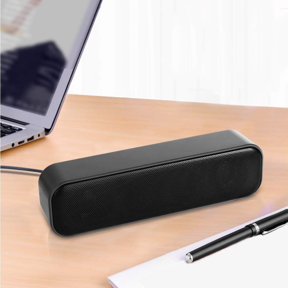 USB Computer Speaker for Desktop, Powered, Plug and Play, B, Black