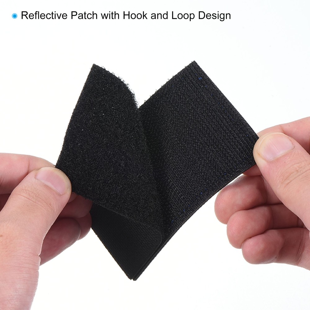 Reflective Patch 2"x3" 4pcs Hook and Circle Light Closure Yellow