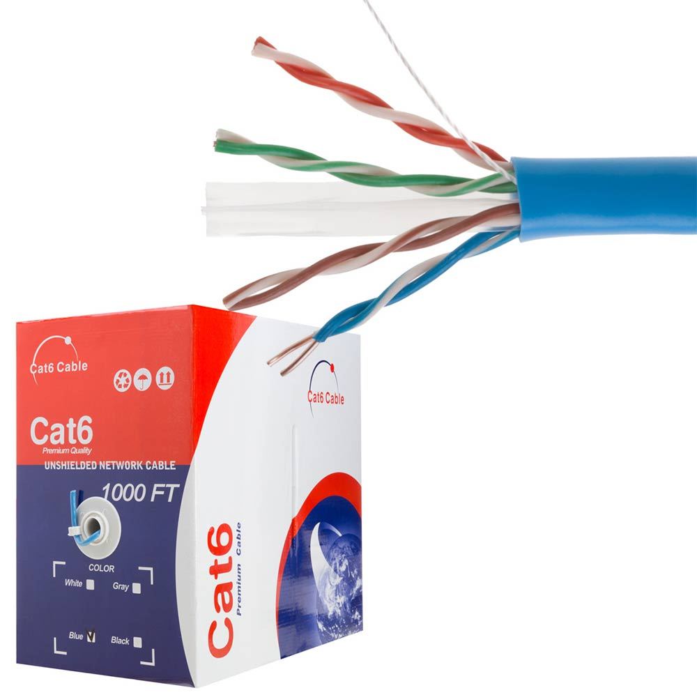 CAT5E CAT6 Cable 500FT 1000FT UTP Solid Network Ethernet CAT5 Bulk Wire RJ45 Lan