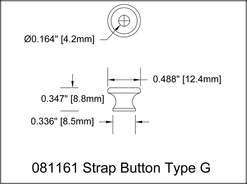 Strap Button Medium Type G Chrome Pair 081161CH