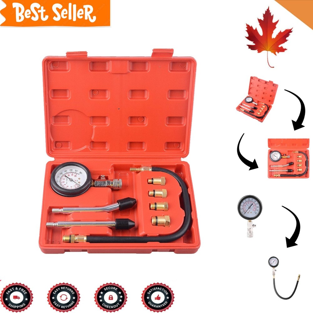 Petrol Engine Compression Tester Kit - Automotive and Motorcycle - Carry Case