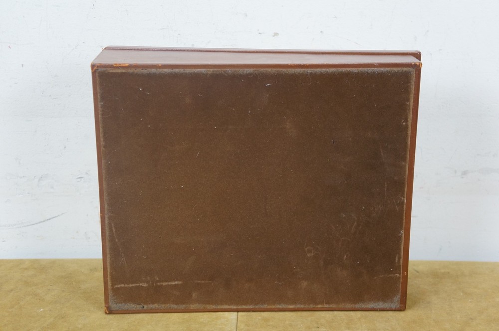 1952 Moco West German Leather Desktop Barometer Document Box 13"