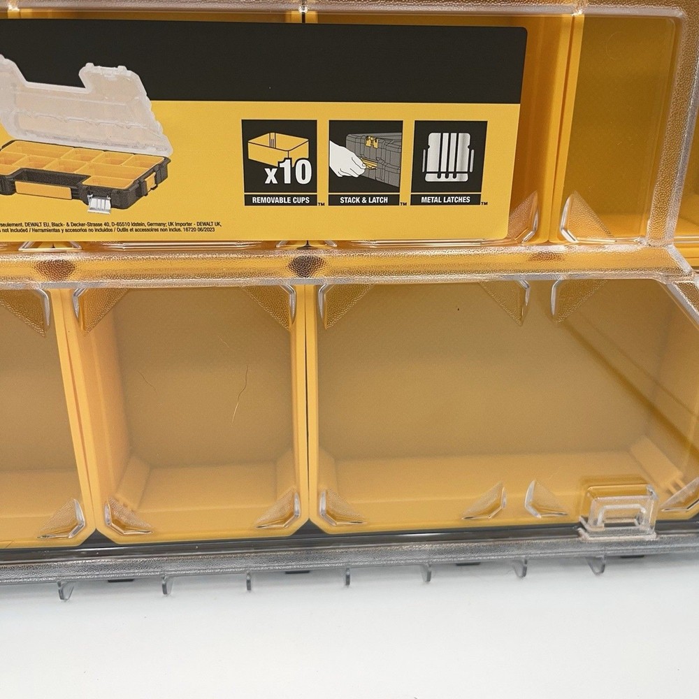 DEWALT SMALL PARTS TOOL STORAGE ORGANIZER STACKABLE REMOVEABLE 10-COMPARTMENT