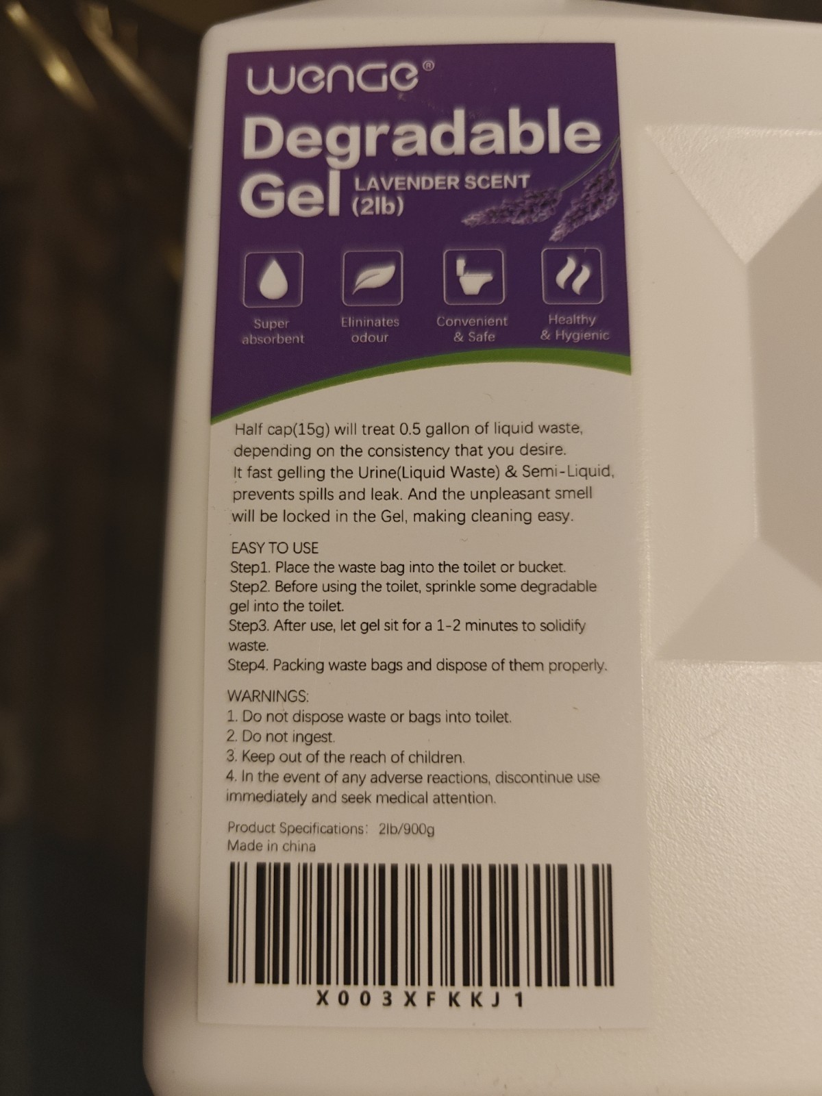 Wenge Degradable Gel Lavender Scent