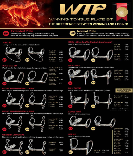 Winning Tongue Plate Bit - Dee Snaffle Eggbutt Lightweight