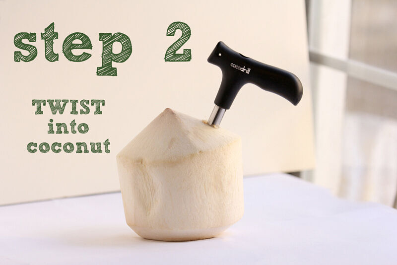 USA CocoDrill Coconut Opener Tool + Stainless Steel Straw Opening Coco Drill