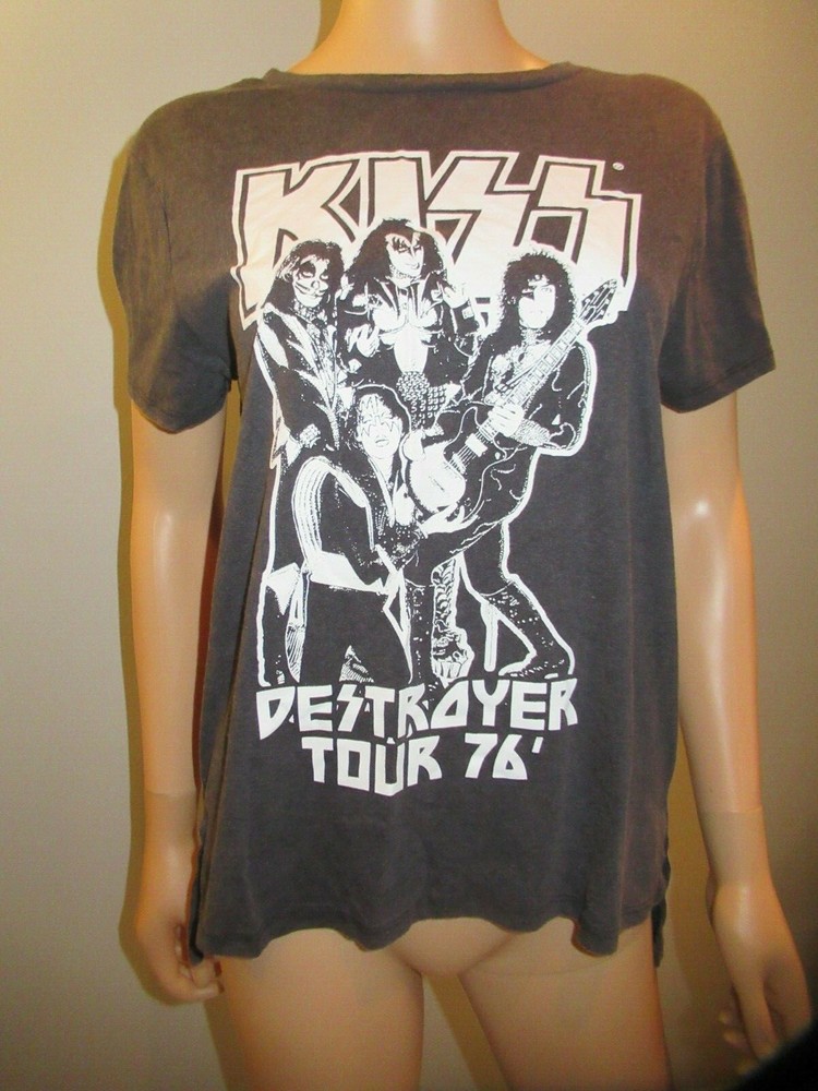 KISS Destroyer Tour '76 1976 Womens Music Concert Band Shirt Top Large ~NEW~