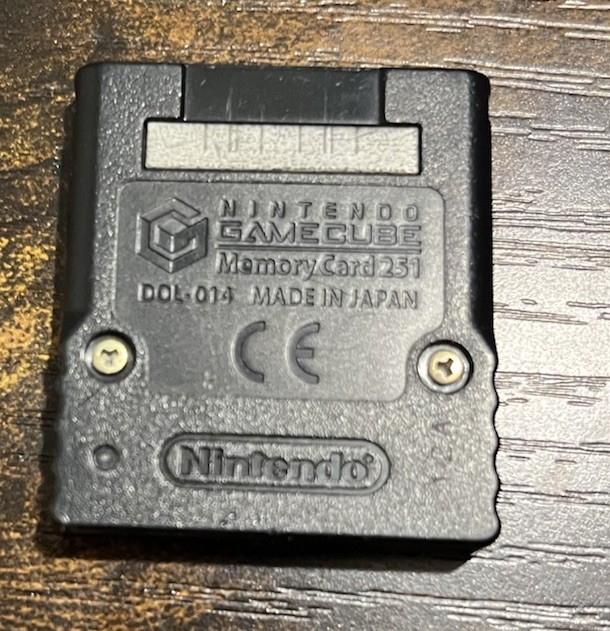 Nintendo Gamecube Memory Card 251 Black Authentic Tested, Silver Marker On Front