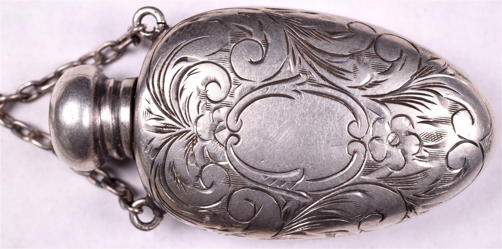 Sterling Chatelaine Perfume, Pencil, Notepad, and Coin Vial